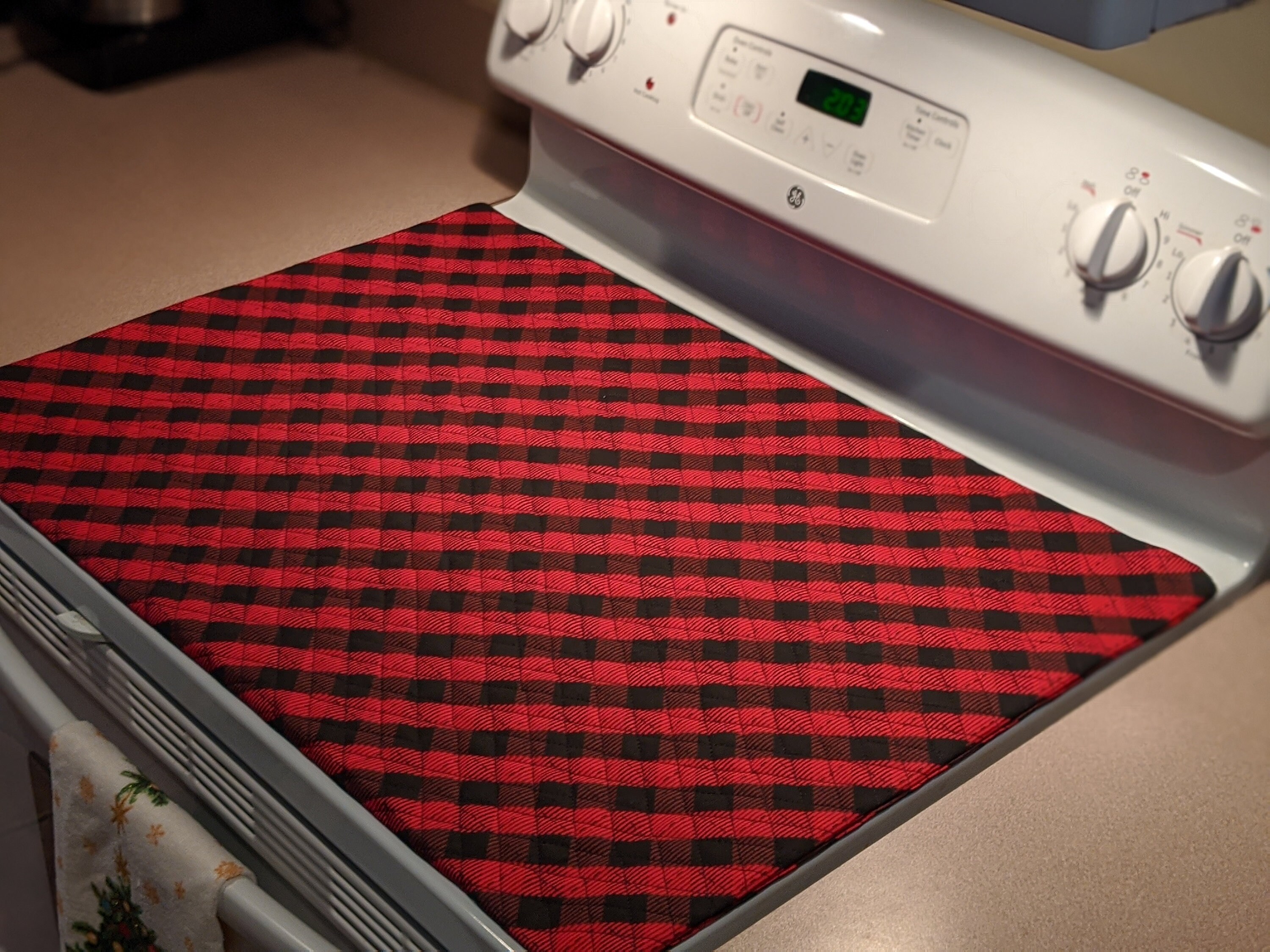 Quilted Glass Stove Top Cover and Protector Color Christmas Etsy