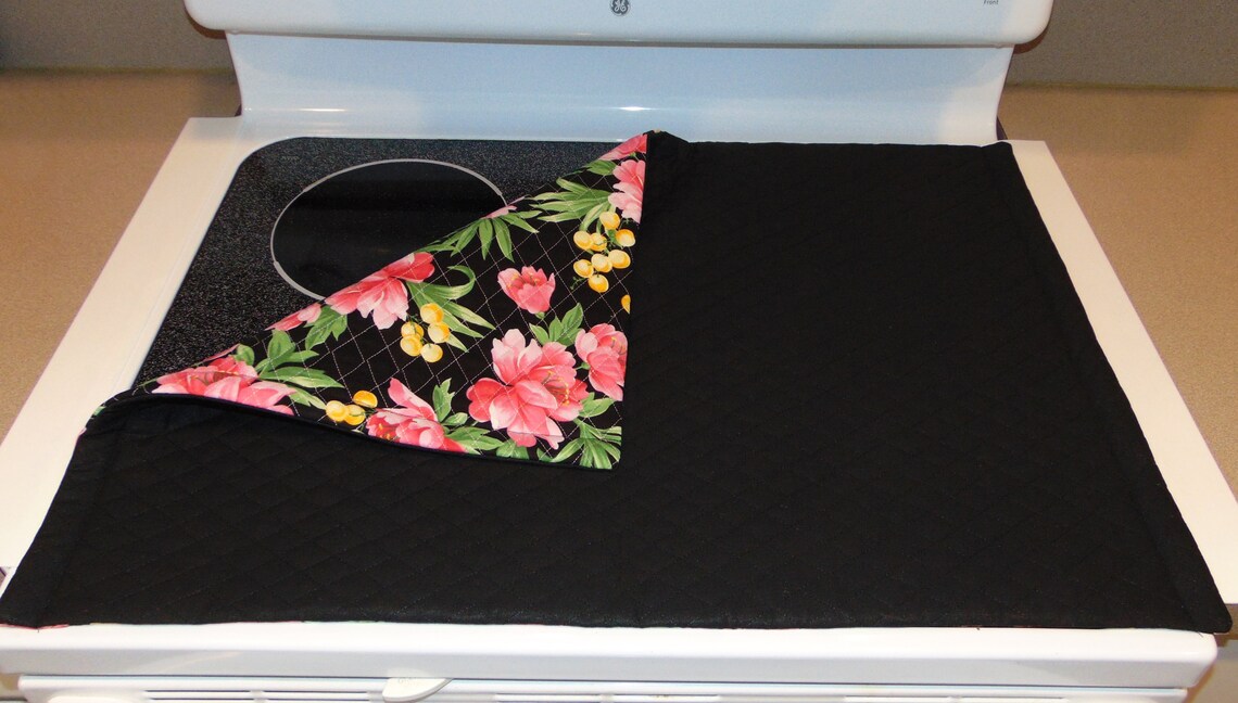 Glass Top Stove Cover and Protector Quilted Material Beautiful Etsy