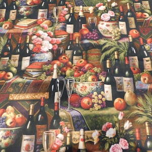 ANGECA Couvercle de réchaud en verre et protection matelassée/toile, impression de vin et dos noir