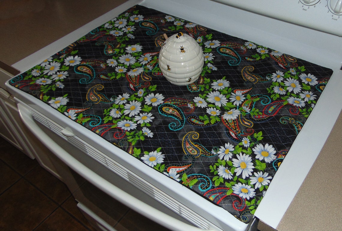 Glass Top Stove Cover and Protector Quilted Material Beautiful Etsy