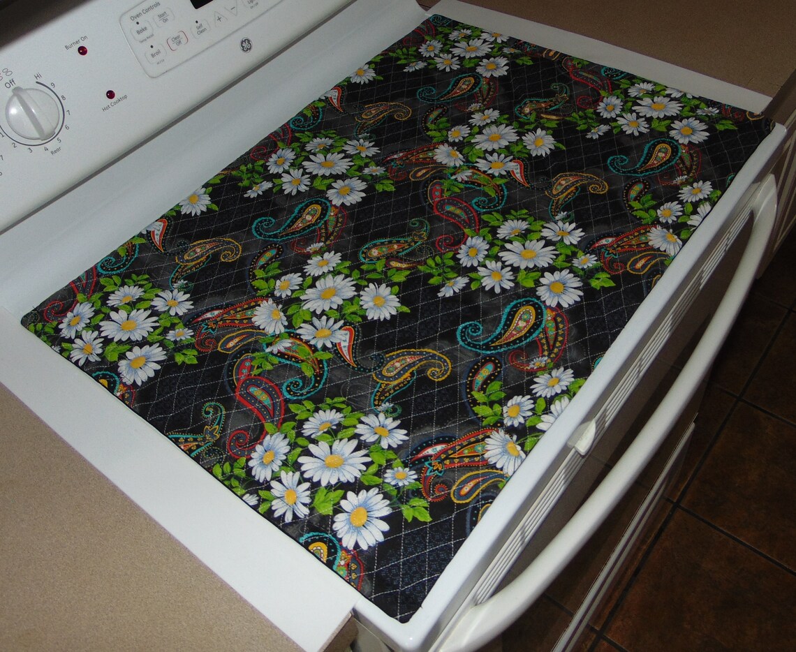 Glass Top Stove Cover and Protector Quilted Material Beautiful Etsy