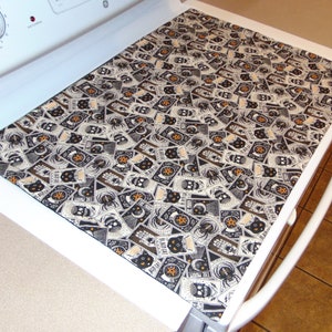Couvercle de cuisinière en verre matelassé/toile et protecteur pour cuisinière électrique couleur de surface de cuisson Halloween Boo Boo