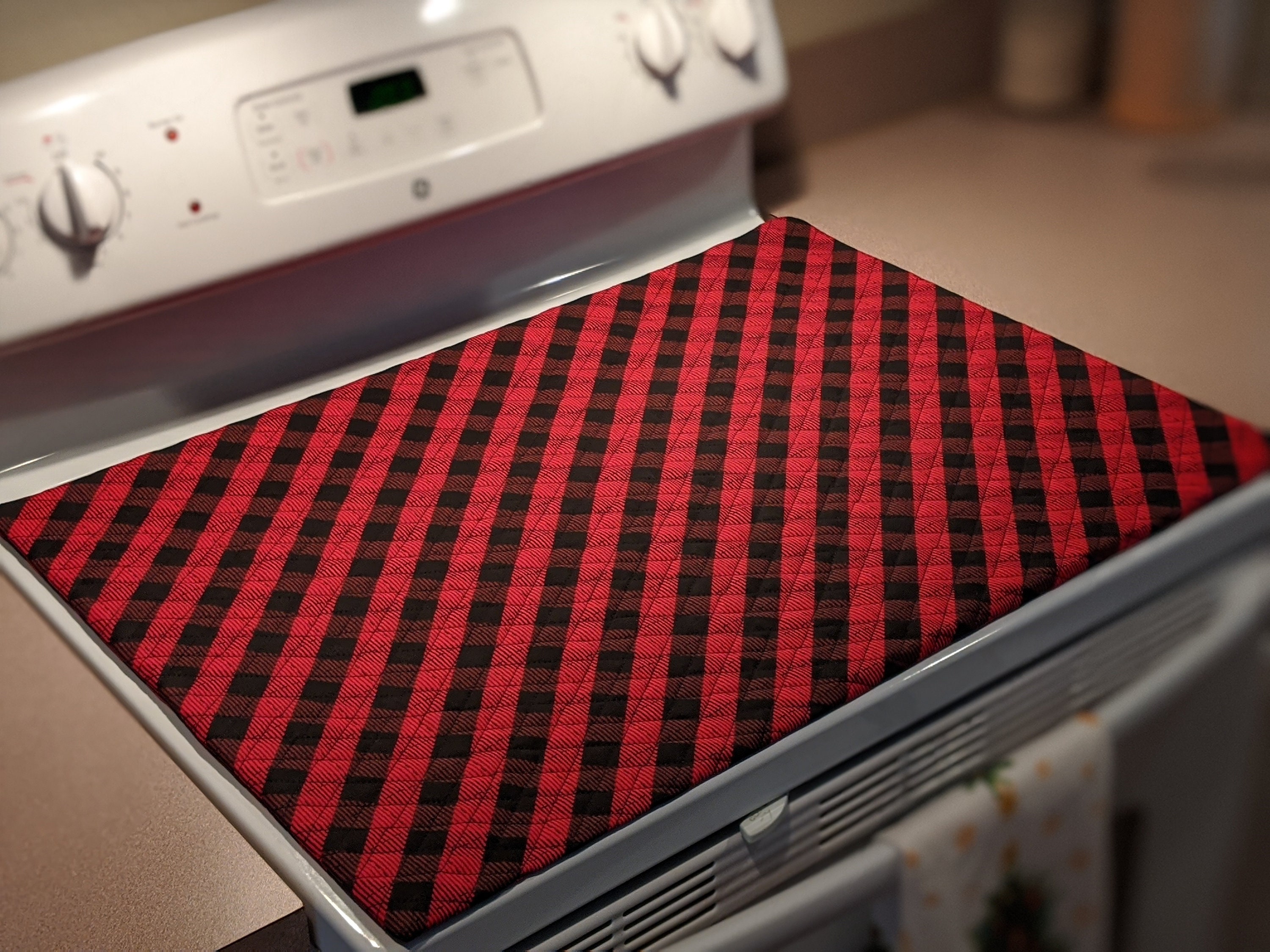 Quilted Glass Stove Top Cover and Protector Color Christmas Etsy