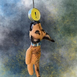 Custom Dog portraits, Custom designed dog's sculpture to your dog likeness, Rearview Mirror handmade decoration, Felt dogs.