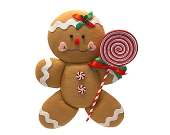 PREORDER Gingerbread Girl Wreath Attachment for a Candy Christmas Wreath, Gingie Lovers, #WAAM
