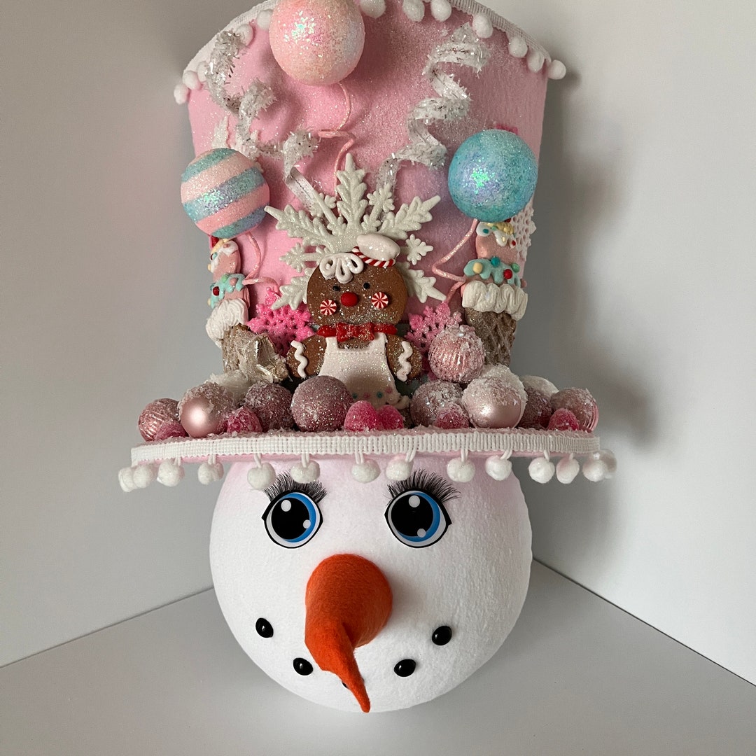 Top Hat Snowman Wreath Attachment,ice Cream and Gingerbread Candyland