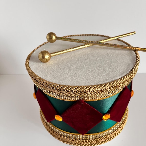 Traditional Burgundy and Emerald Green Nutcracker Drum Wreath Attachment, Christmas Drummer Boy, Nutcracker Collectors, #WAAM