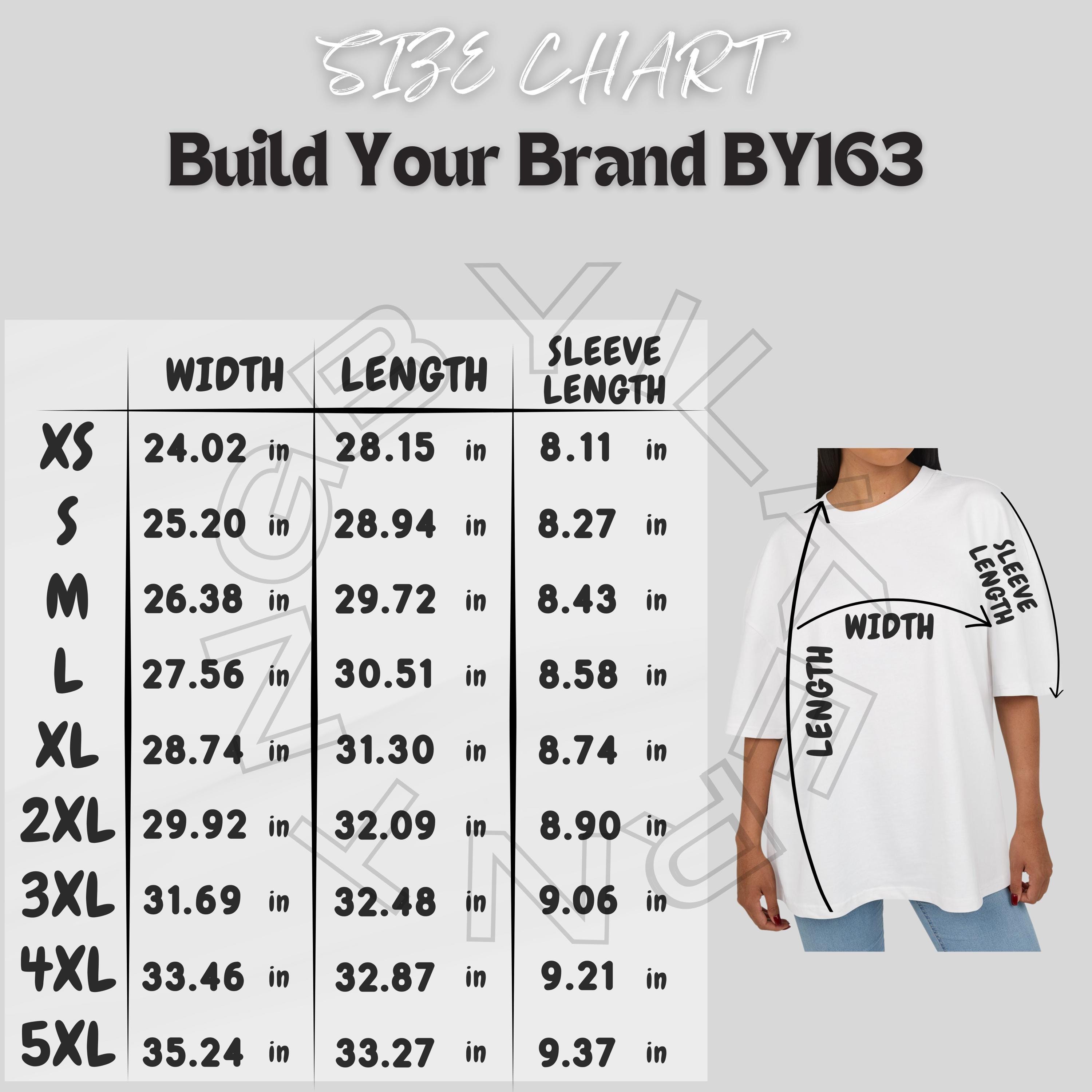 Build Your Brand BY163 サイズ表 | ユニセックス ウルトラヘビー