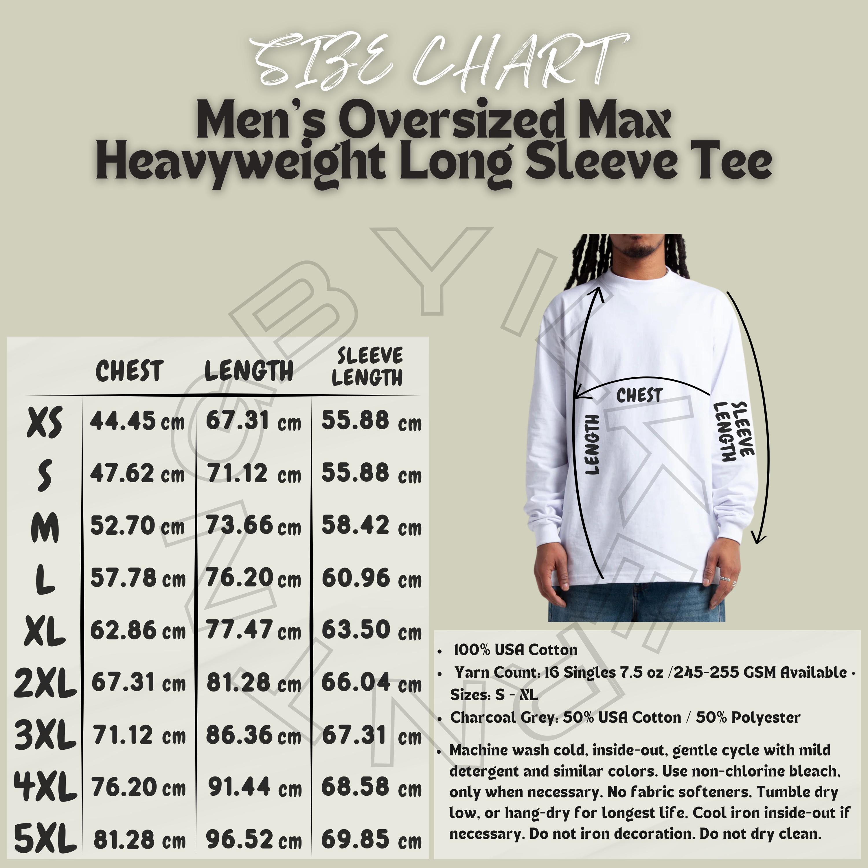 Tee Size Chart I Shaka Wear SHMHLS Size Chart I Men's Oversized