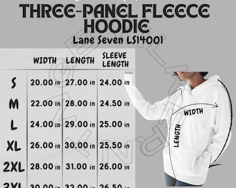 Hoodie Size Chart I Lane Seven LS14001 Size Chart I Size Chart