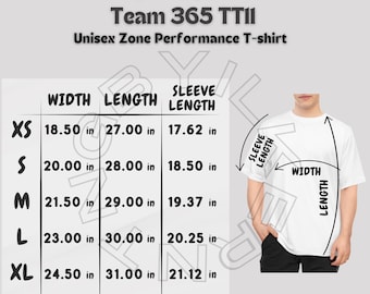 Semi-editable Team 365 TT41Y Size + Color Chart • Team 365 Youth