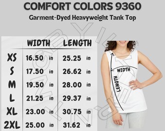 9360 Size Chart (2 Versions Included With & Without Branding