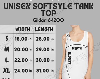 タンクトップサイズ表 I Gildan 64200 サイズ表 I サイズ表 | ユニ