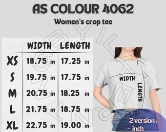 クロップTシャツ サイズ表 I AS カラー 4062 サイズ表 I レディース