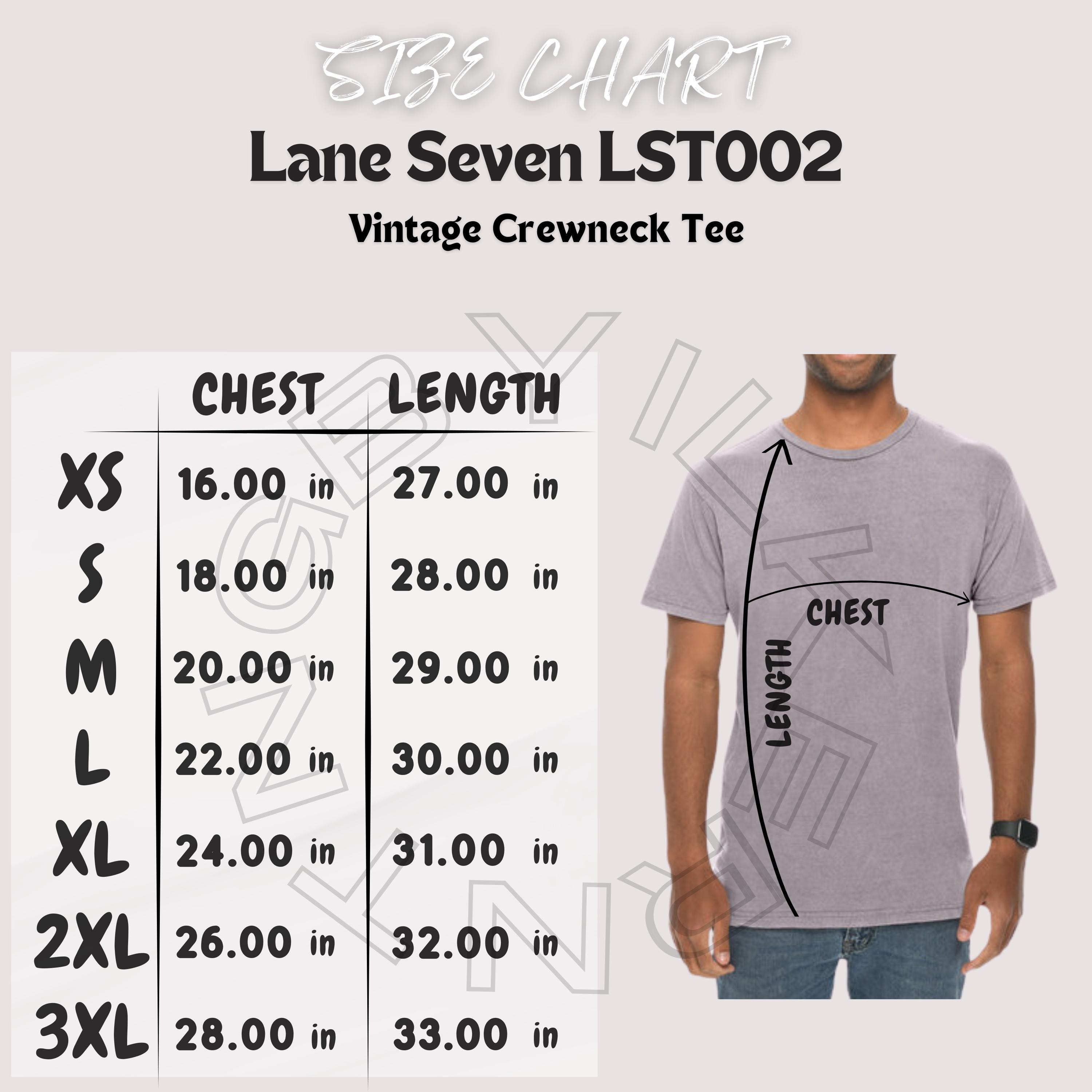 Tシャツサイズ表 I Lane Seven LST002 サイズ表 | サイズ表 | ユニ