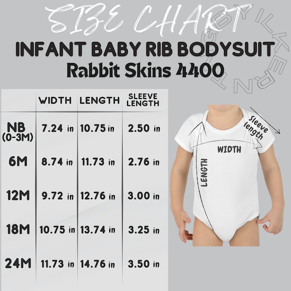 Rabbit Skins Onesie Size Chart Rabbit Skins 4411 Size Chart Infant