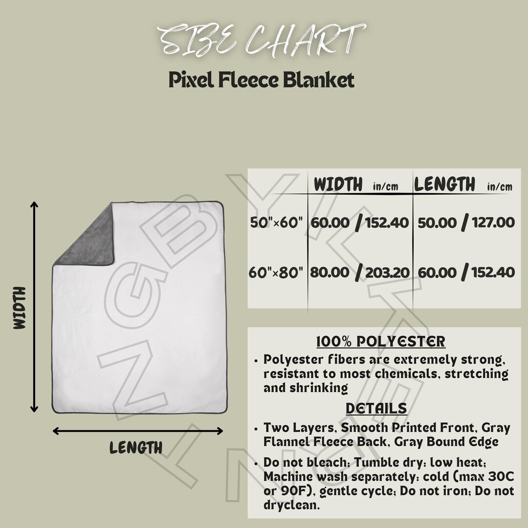 Fleece Blanket Size Chart