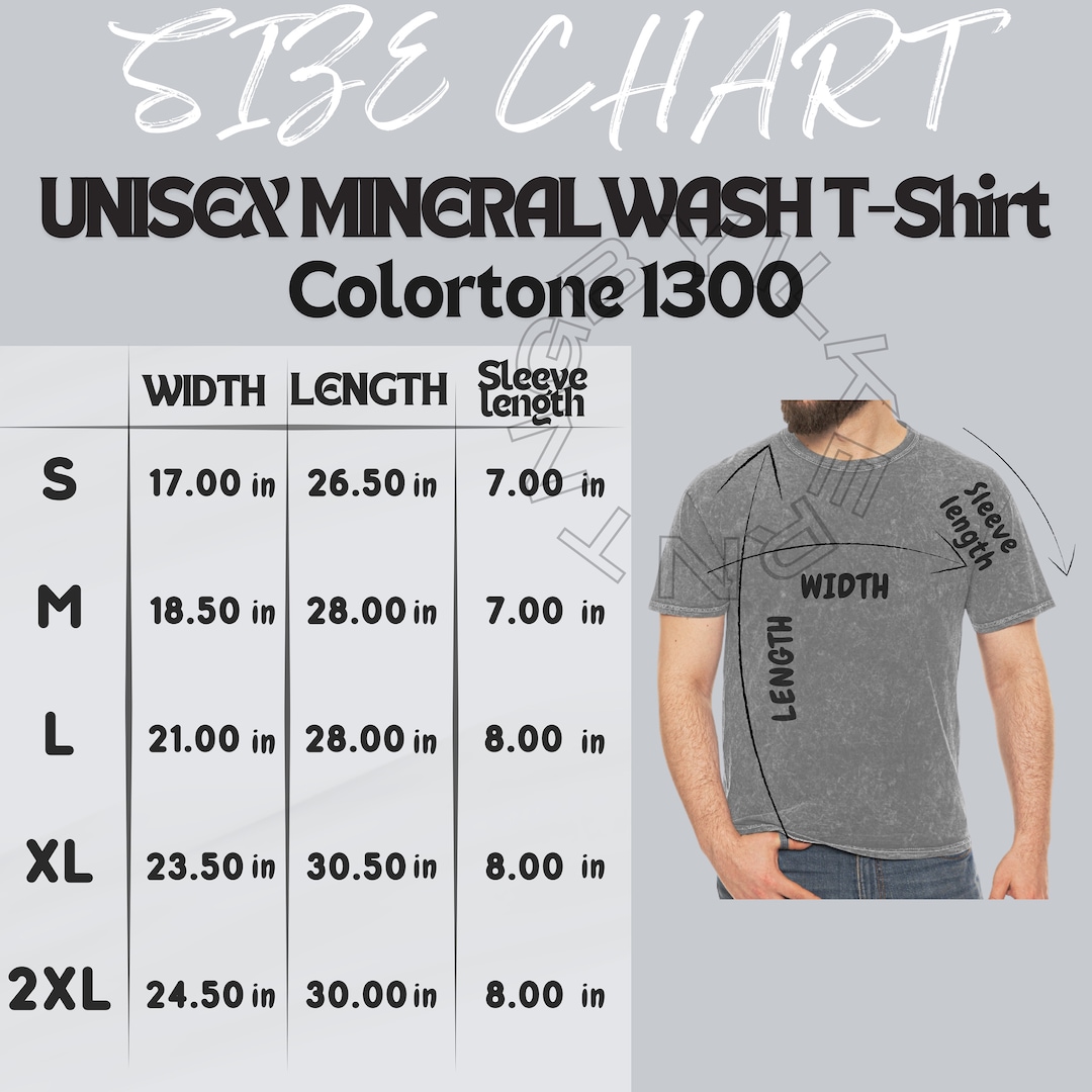 stone  ロゴロンT サイズＬ Colortone 1300 Size Chart I Size Chart for Unisex Mineral Wash T