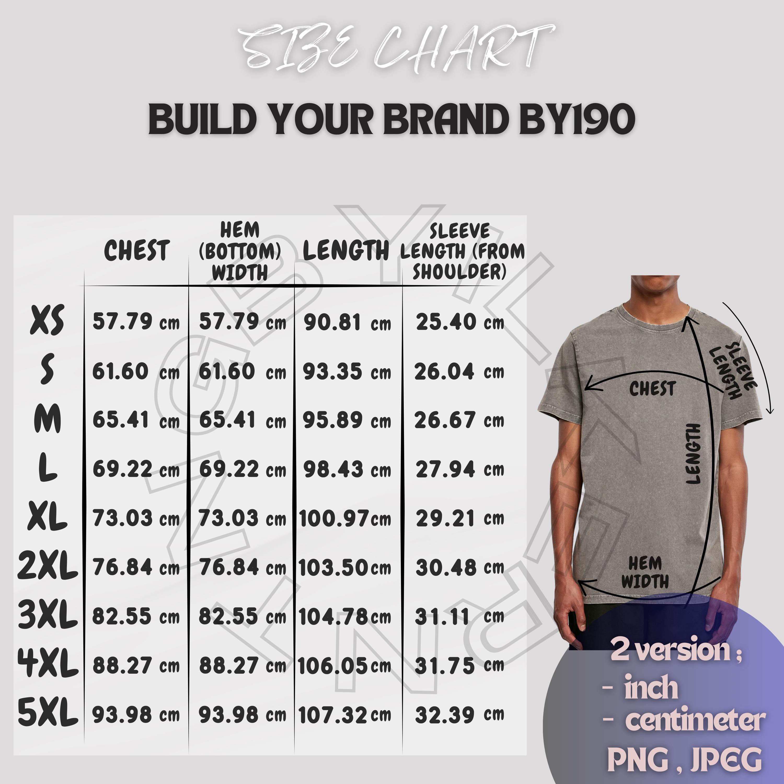 VITAMINX Tシャツ Lサイズ Tee Size Chart I Build Your Brand BY190 Size Chart I Men's Acid