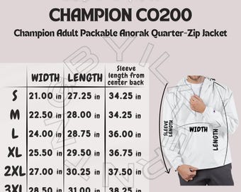 Jacket Size Chart I Champion CO200 Size Chart I Champion Adult