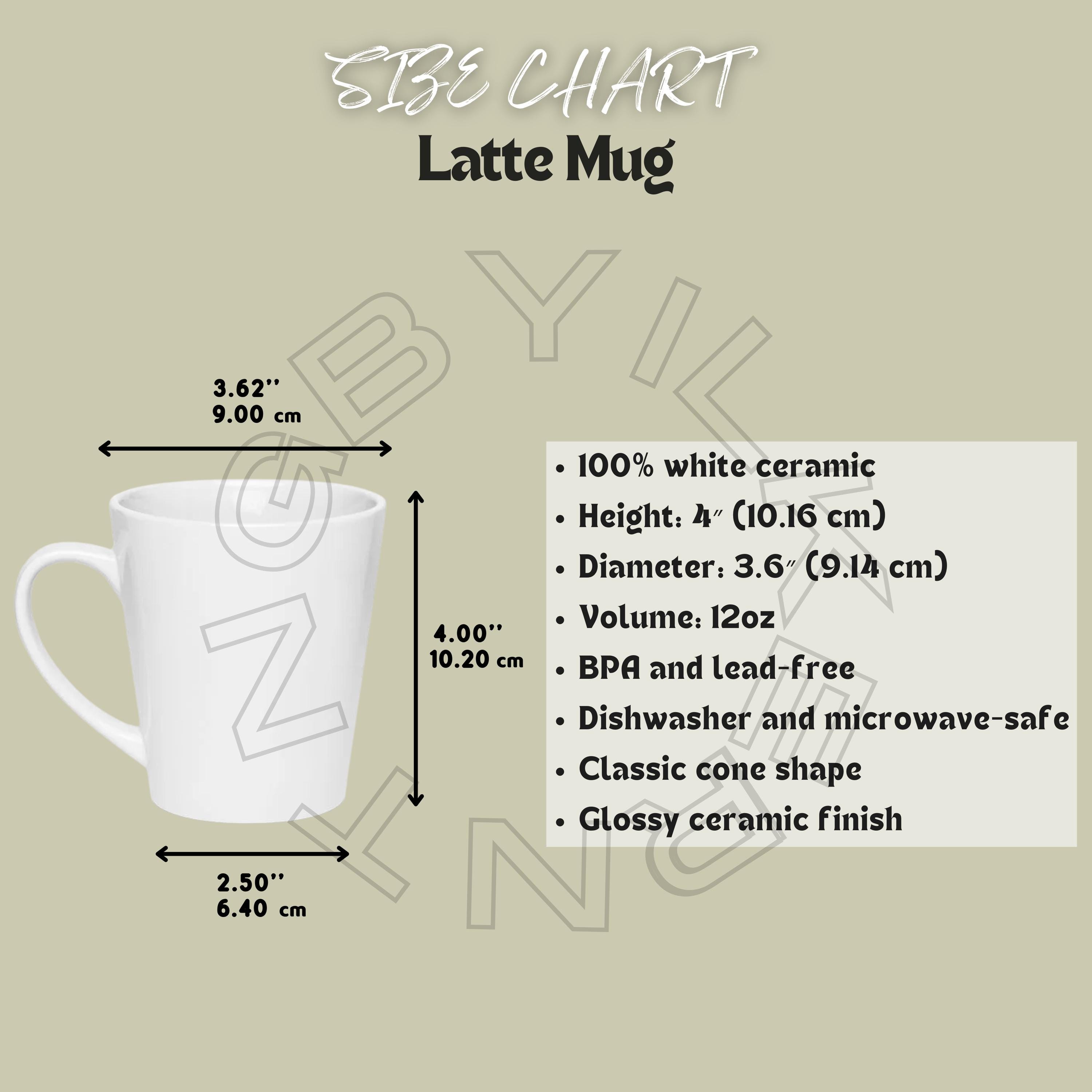 Latte Mug Size Chart I Latte Mug 12 Oz Key Features I Mug Size