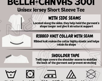 Bella + Canvas 3001 Eigenschaften | Produkteigenschaften Unisex Jersey Kurzarm T-Shirt | Bella Canvas 3001 Pflegehinweise | T-Shirt-Eigenschaften