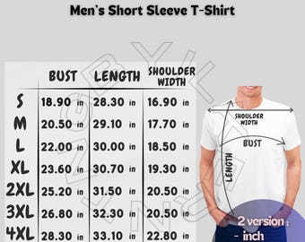 メンズ半袖Tシャツサイズ表 | メンズ半袖Tシャツのモックアップと