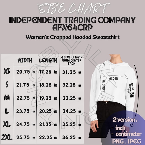 Sweatshirt Size Chart I Independent Trading Company AFX64CRP Size