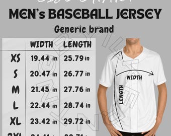 Baseball Jersey Size Chart | Size Chart for Men's Baseball Jersey