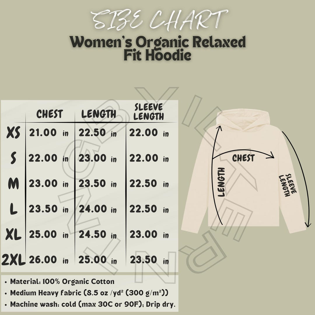 Hoodie Size Chart I Resupply RNB33 Size Chart Size Chart