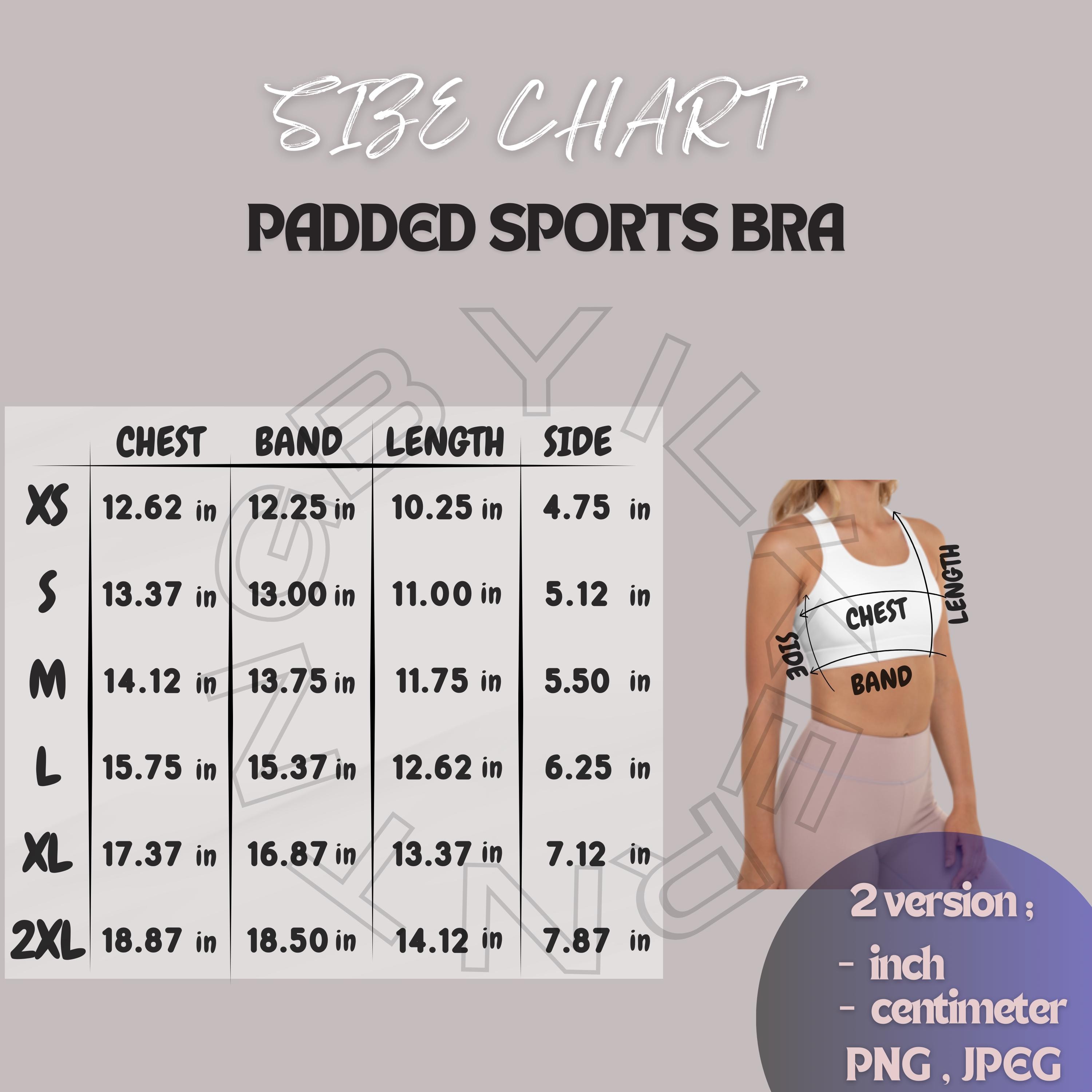 Sports bra size chart fabletics sale