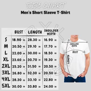 Men&#39;s Short Sleeve T-Shirt Size Chart | Men&#39;s Short Sleeve T-Shirt  Mockup and size Chart | Printify sizing chart | T-shirt Sizing
