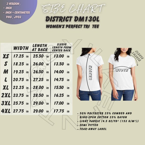 District DM130L Size Chart | Size Chart for Women's Perfect Tri