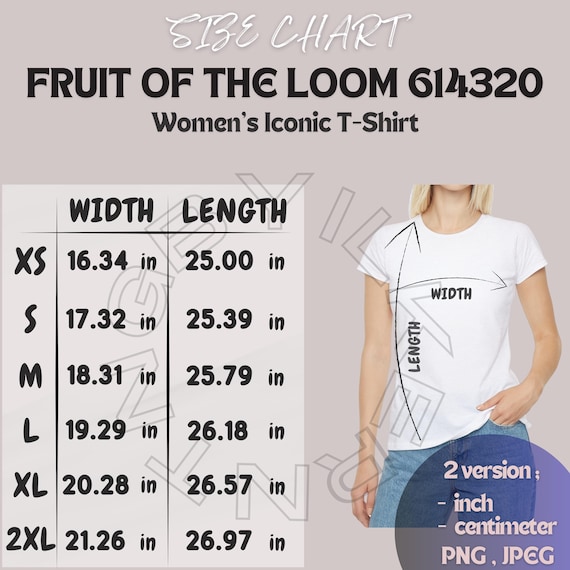 Fruit Of The Loom 614320 サイズ表 | レディース アイコニック T