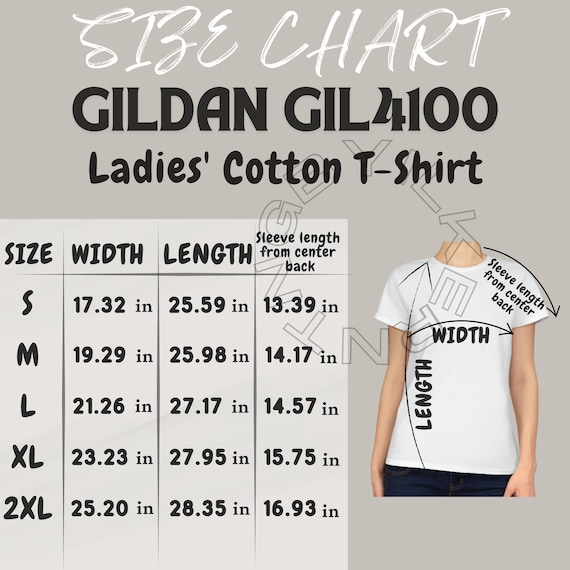 T-shirt Size Chart I Gildan GIL4100 Size Chart | Size Chart | Tee