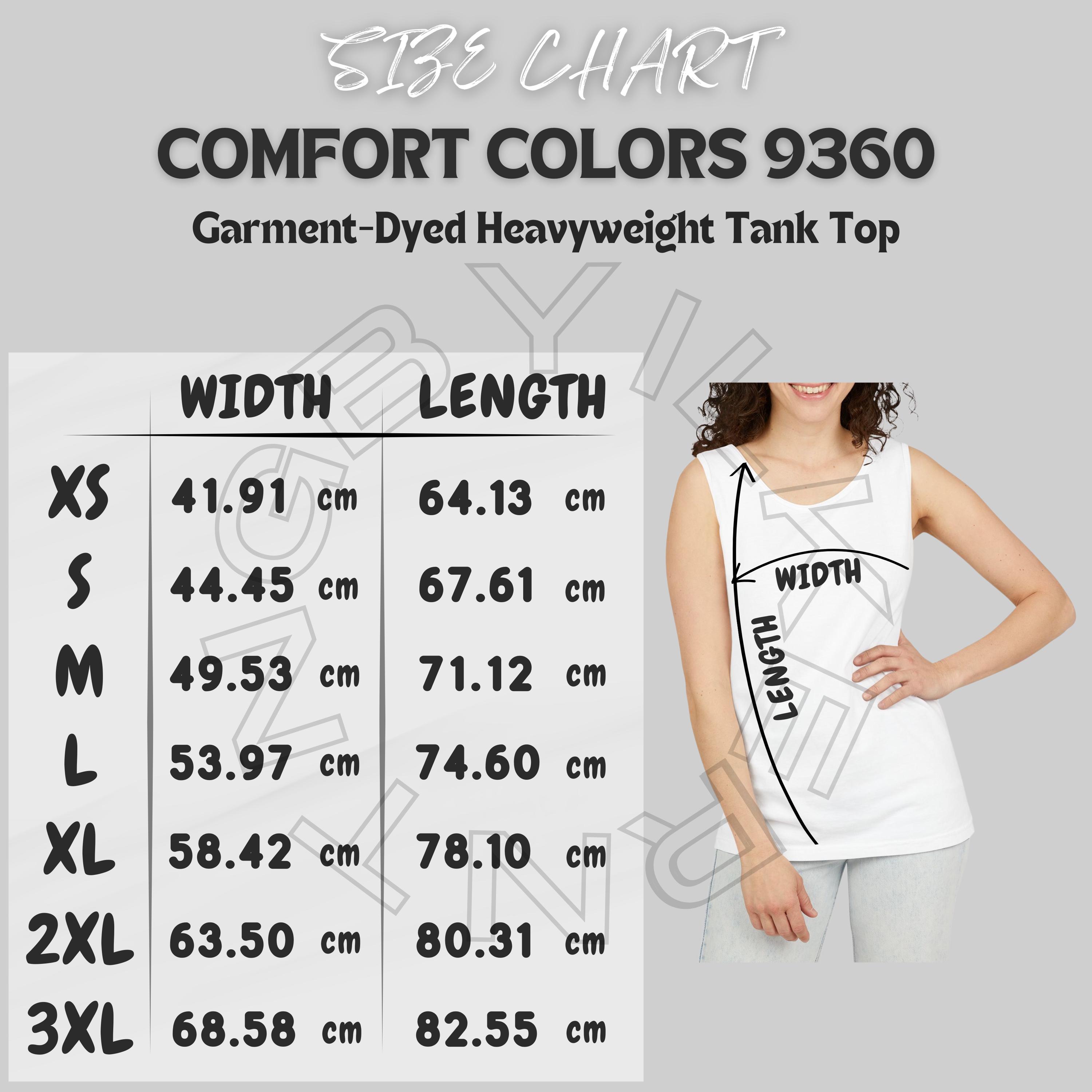 Comfort Colors 9360 サイズ表 | ユニセックス ガーメントダイ タンク