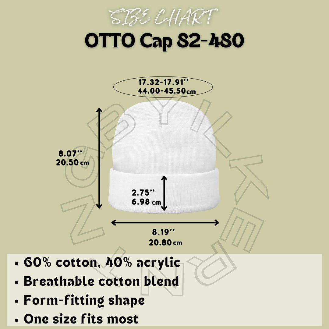 Knit Beanie Cap Size Chart OTTO Cap 82-480 Size Chart Knit