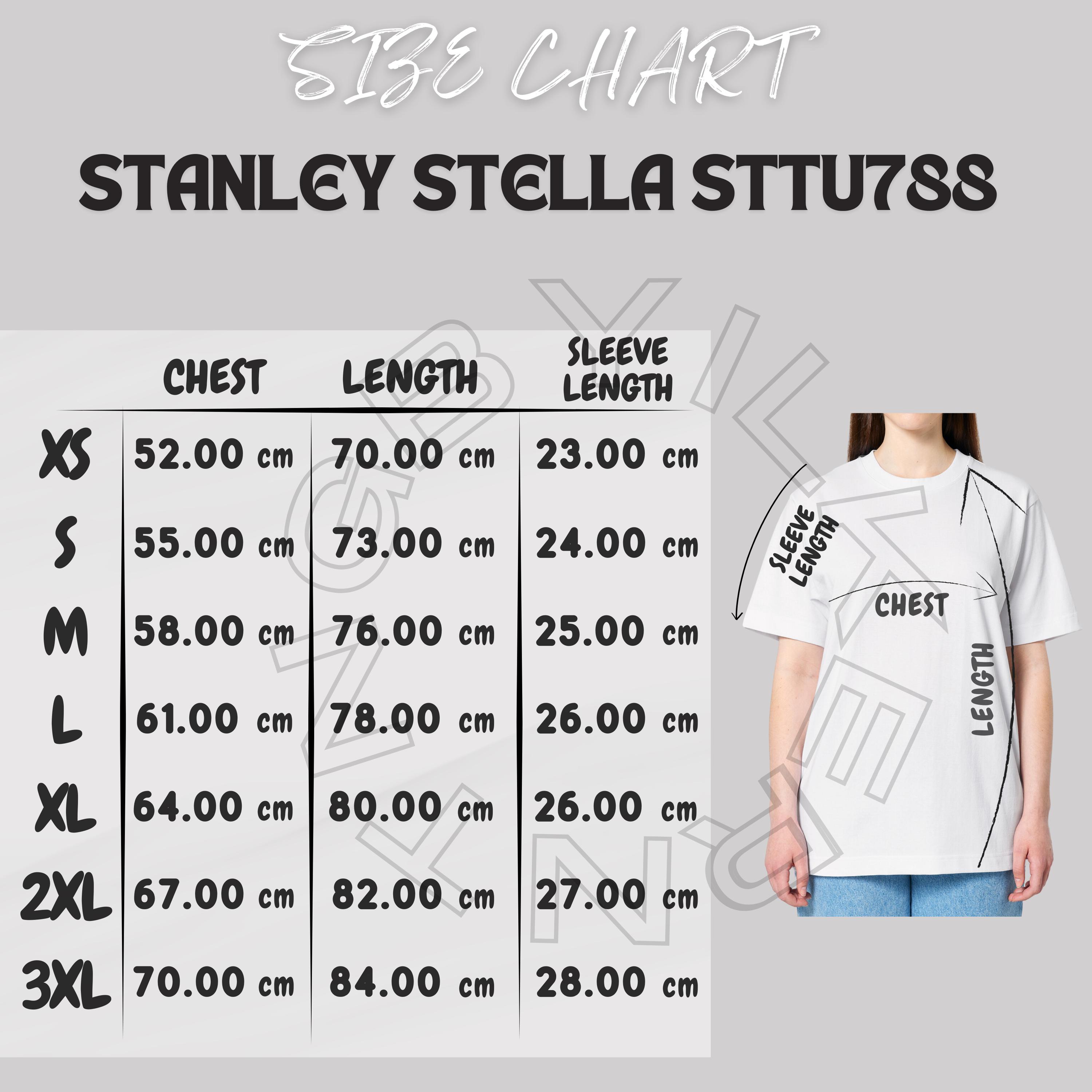 STRONG Tシャツ L size T-shirt Size Chart I Stanley Stella STTU788 Size Chart