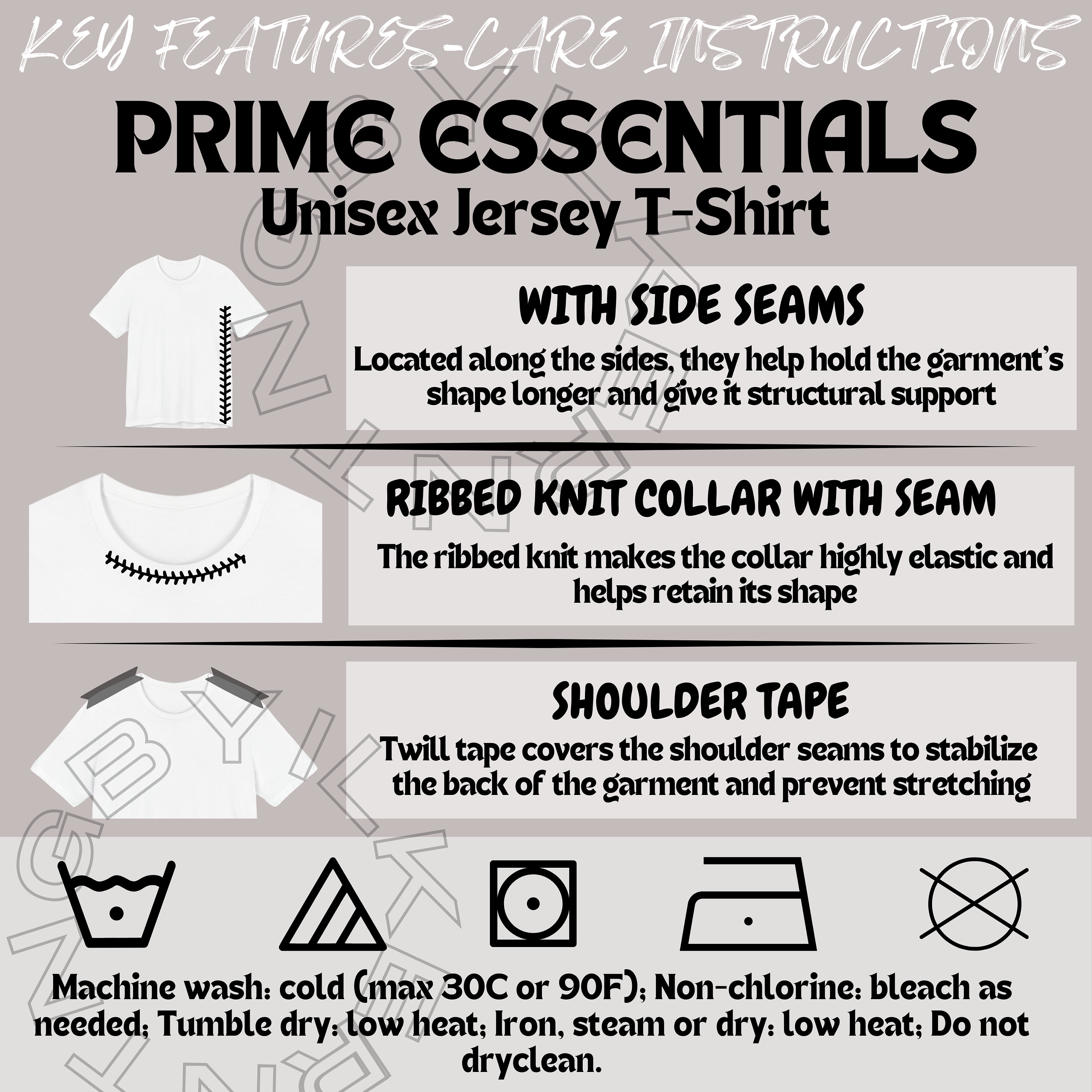 Prime Essentials Features | Product Features Unisex Jersey T-shirt