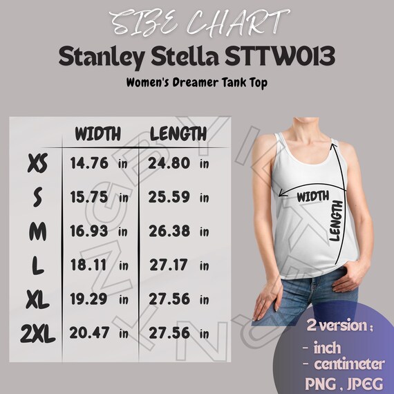 タンクトップ サイズ表 I スタンレー ステラ STTW013 サイズ表
