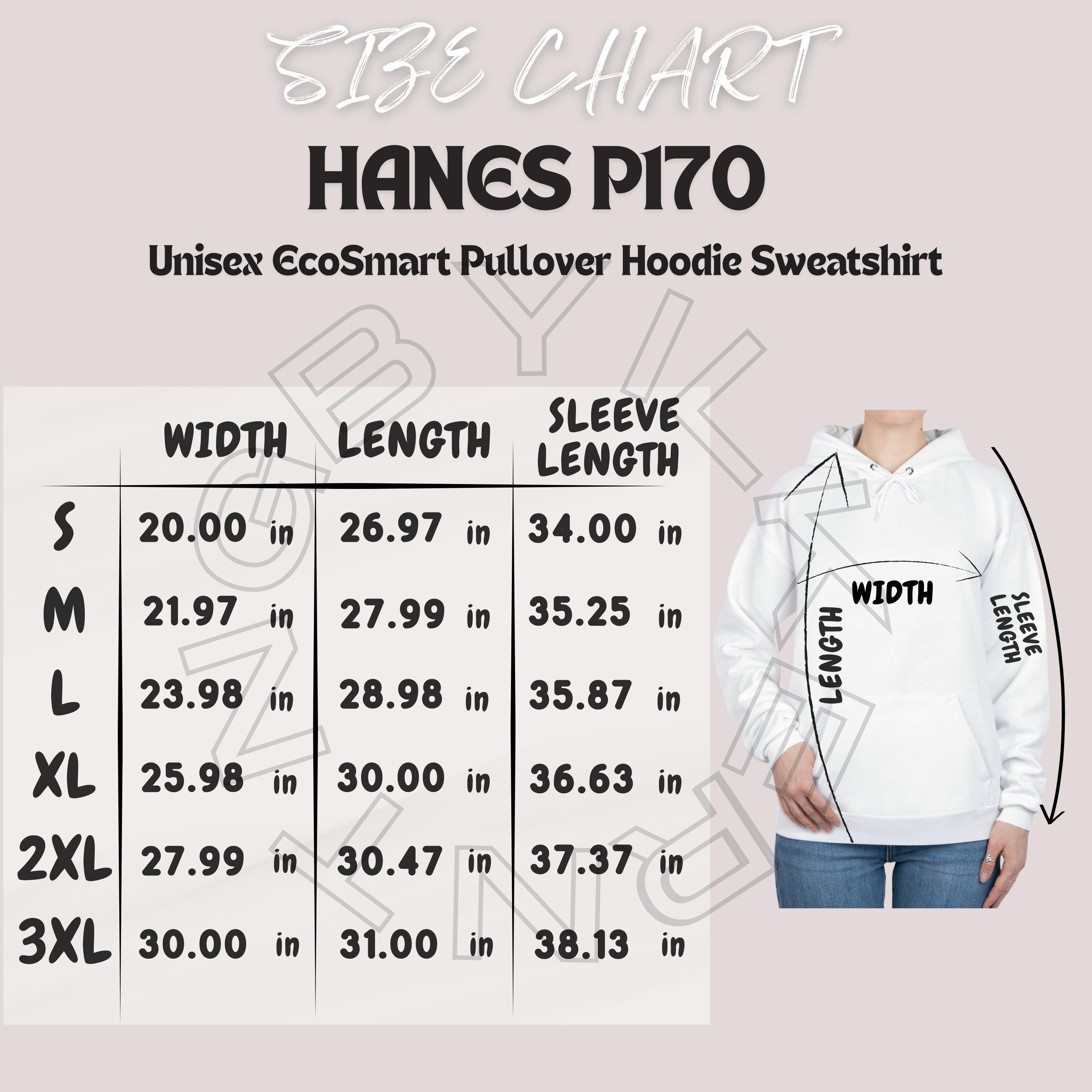 公式通販サイトセール Chart Size | Chart Size P170 Hanes for Ecosmart Unisex 服＆ファッション小物
