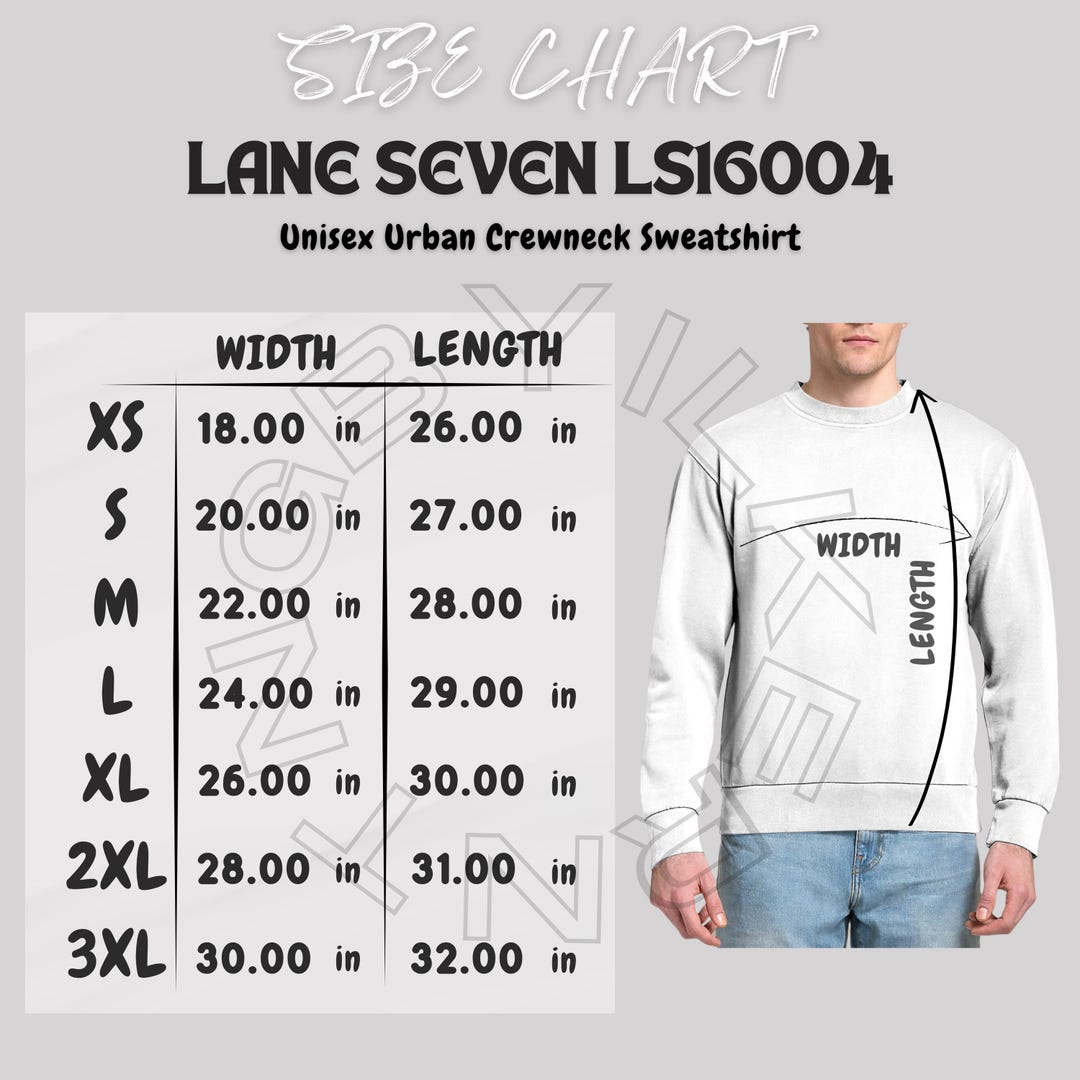 SEVENTEEN ケレン　2022 スウェット　Lサイズ Lane Seven LS16004 Size Chart | Unisex Urban Crewneck Sweatshirt