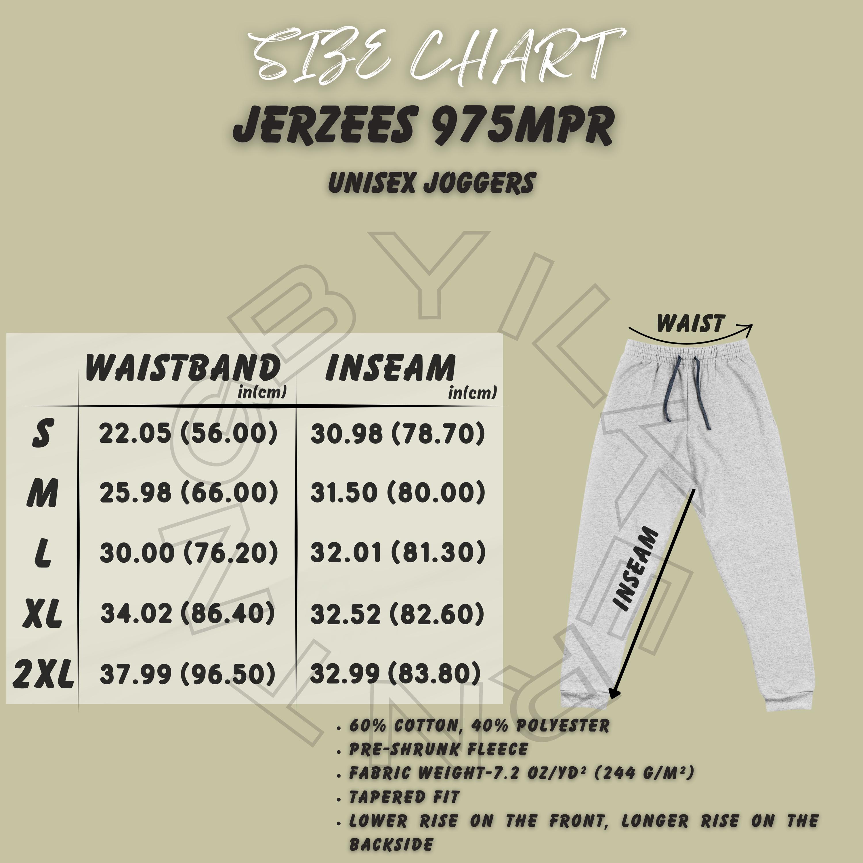 Joggers Size Chart I Joggers Pant Size Chart | JERZEES 975MPR