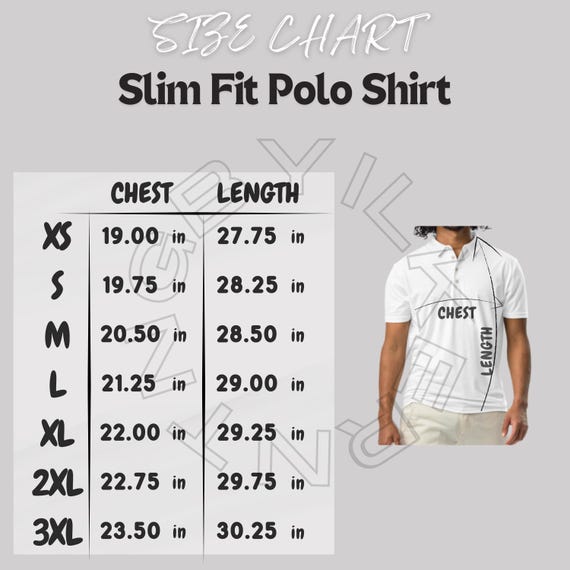 スリムフィットポロシャツ サイズ表 | メンズ オールオーバープリント