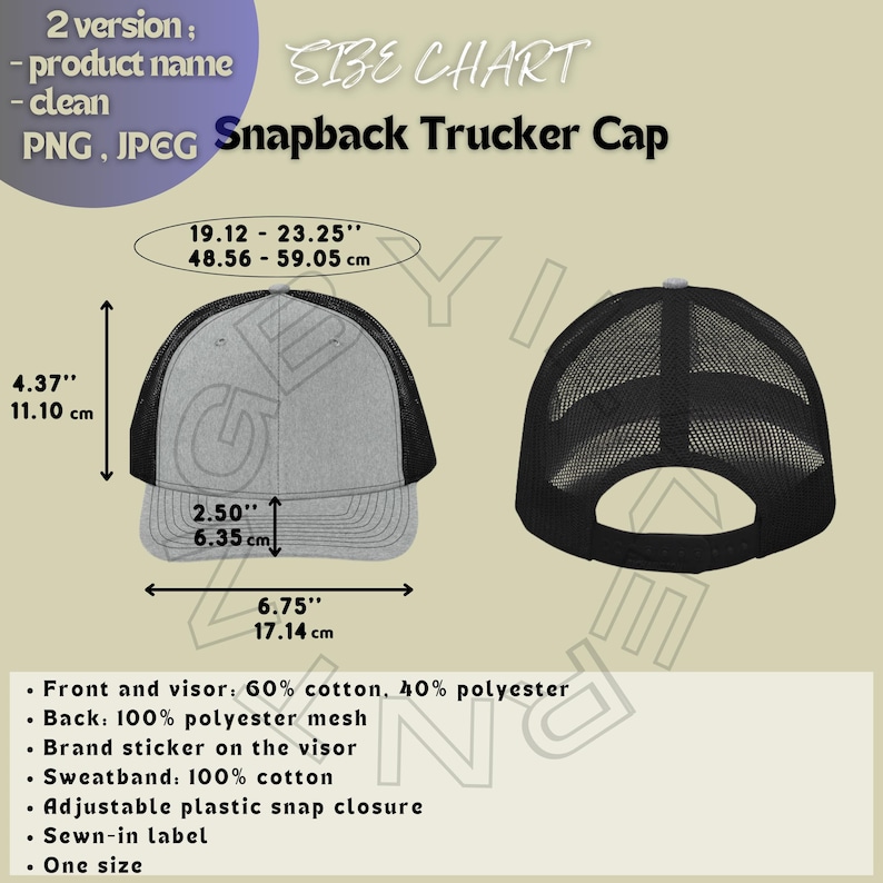 Snapback Size Snapback Trucker Cap Size Chart | Richardson 112 Size Chart | Snapback ...
