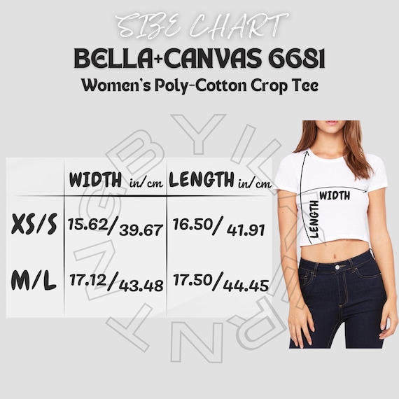 T-shirt Size Chart I Bella Canvas 6681 Size Chart | Size Chart