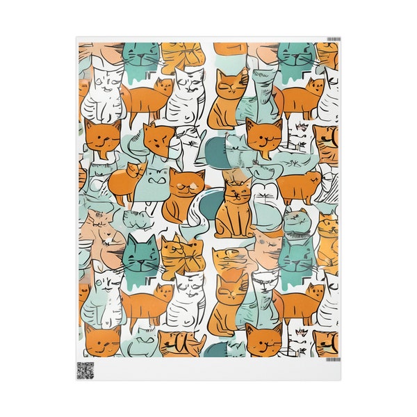 Drawing Cats Wrapping Papers ,colourful gift wrap,gift wrapping,luxury gift wrap, paper for gifts ,