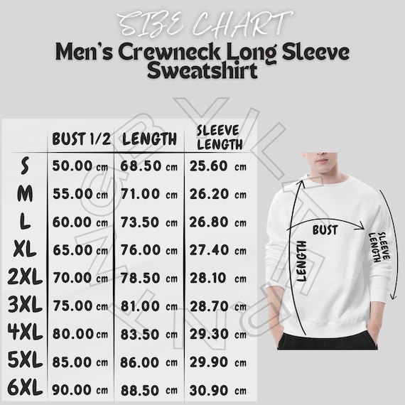 Tabla de tallas de sudaderas Tabla de tallas de sudaderas de