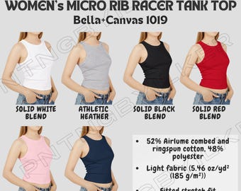 Tank Farbkarte I Bella Canvas 1019 Farbkarte I Farbkarte | Frauen Micro Rib Racer Tank Top Color Chart I Bella Canvas 1019 Tank info