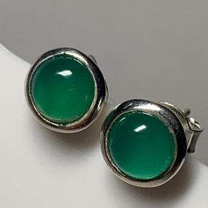Green Onyx and 925 Sterling Silver Earrings